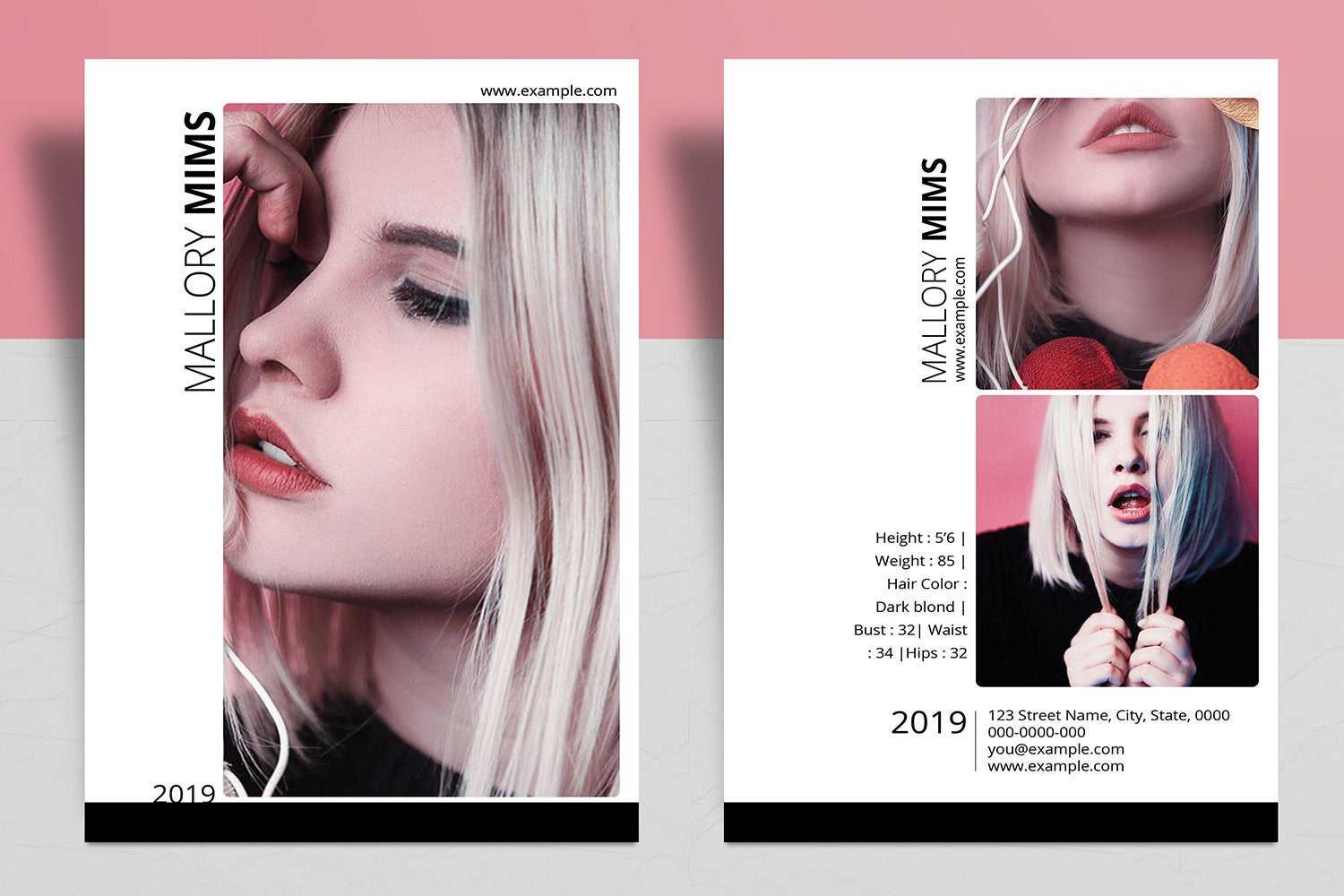 Modeling Comp Card Template | Model Comp Card, Composite Card | Ms Word &  Photoshop Template , Instant Download V17 Intended For Comp Card Template Download