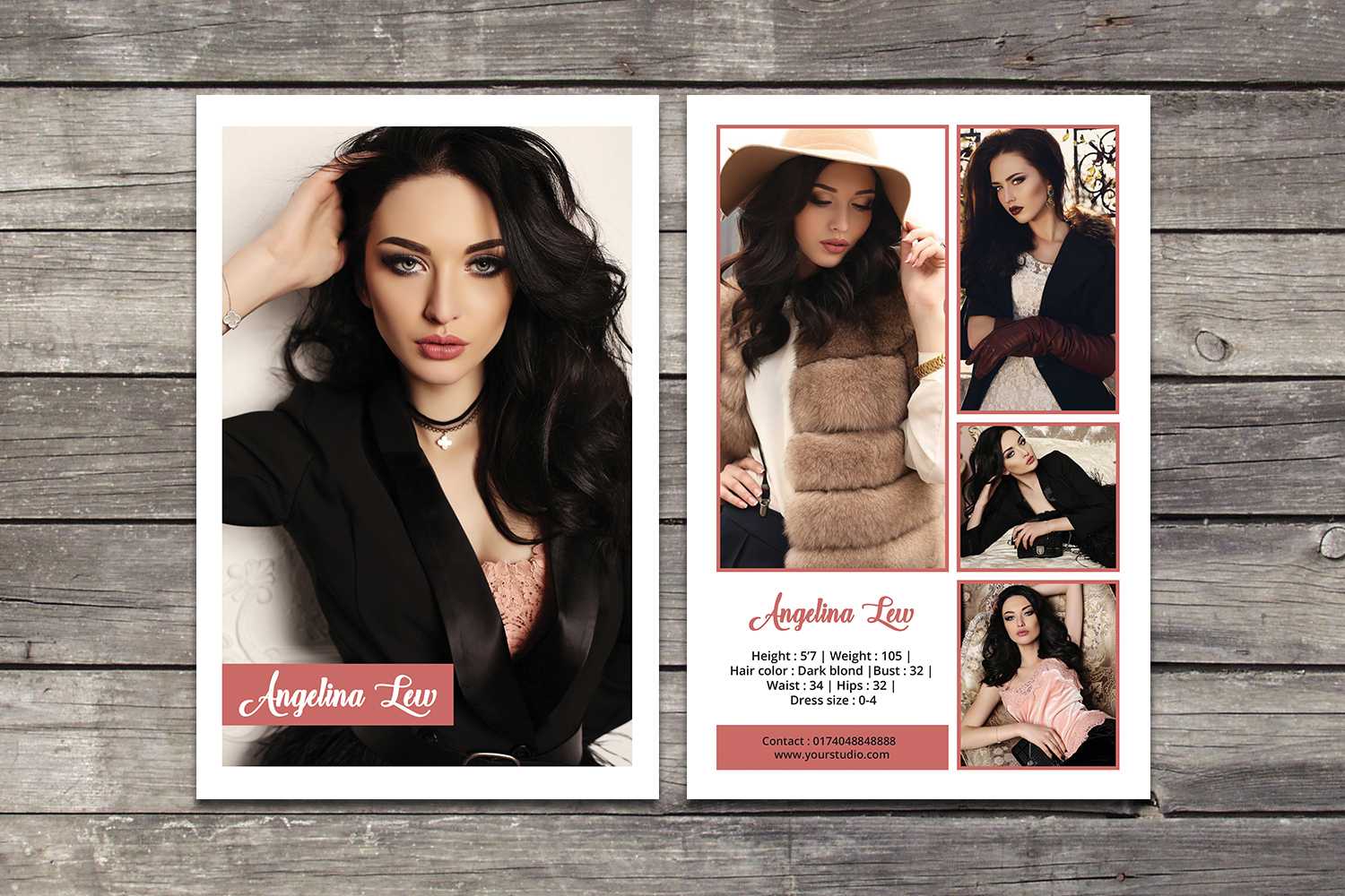 Modeling Comp Card Template, Ms Word & Photoshop Template With Zed Card Template