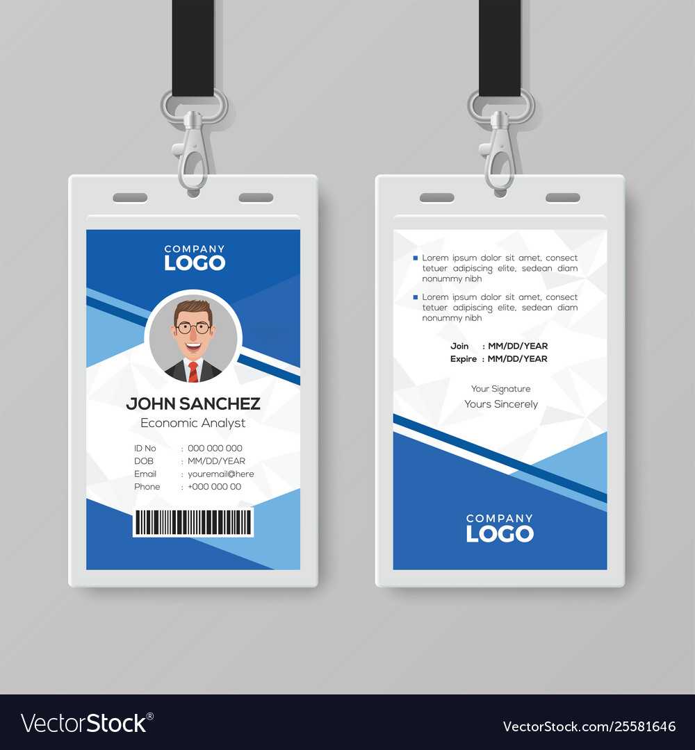 Modern Blue Id Card Design Template Intended For Photographer Id Card Template