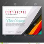 Modern Certificate Design Template With Colorful Lines Stock With Crossing The Line Certificate Template