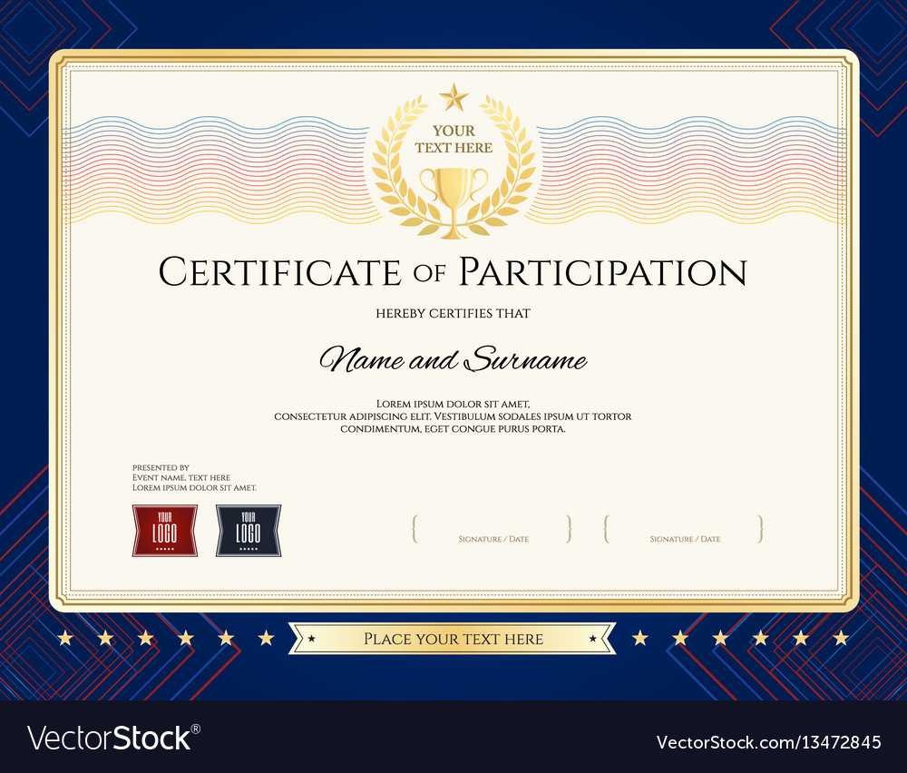 Modern Certificate Of Participation Template Inside Certificate Of Participation Template Pdf