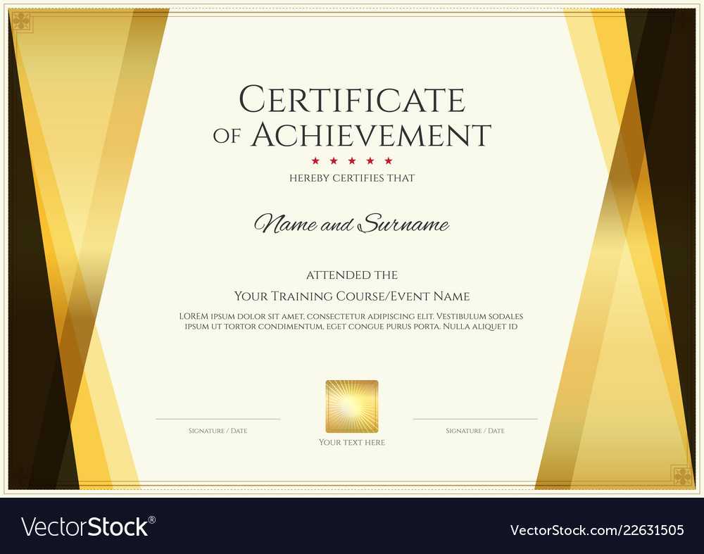 Modern Certificate Template With Elegant Border With High Resolution Certificate Template