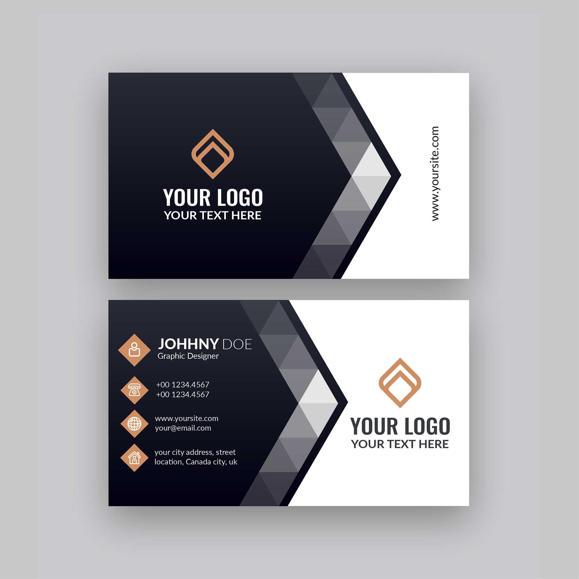 Modern Company Visiting Card Template | Free Business Card In Designer Visiting Cards Templates