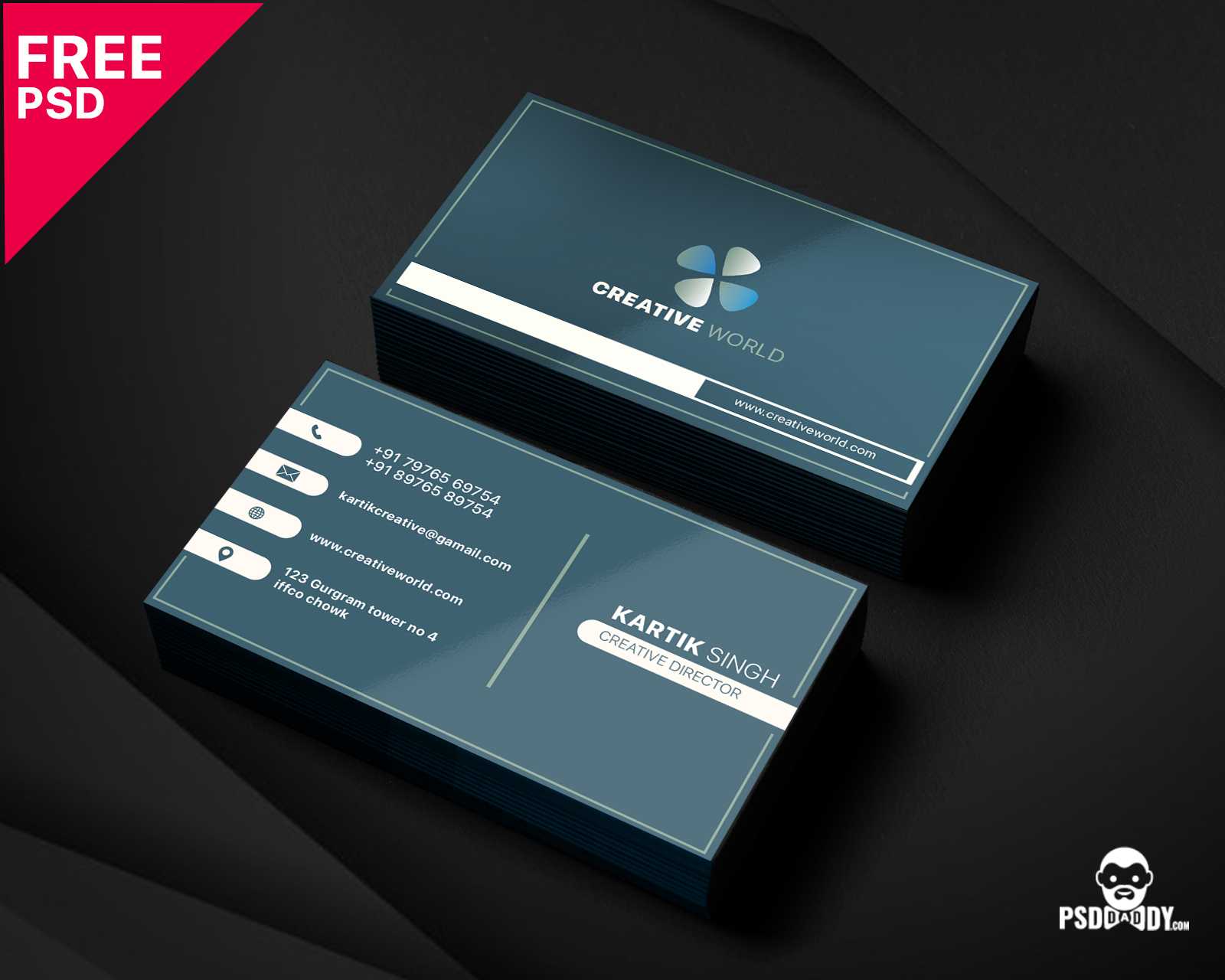 Modern Corporate Business Card Template | Psddaddy Pertaining To Unique Business Card Templates Free