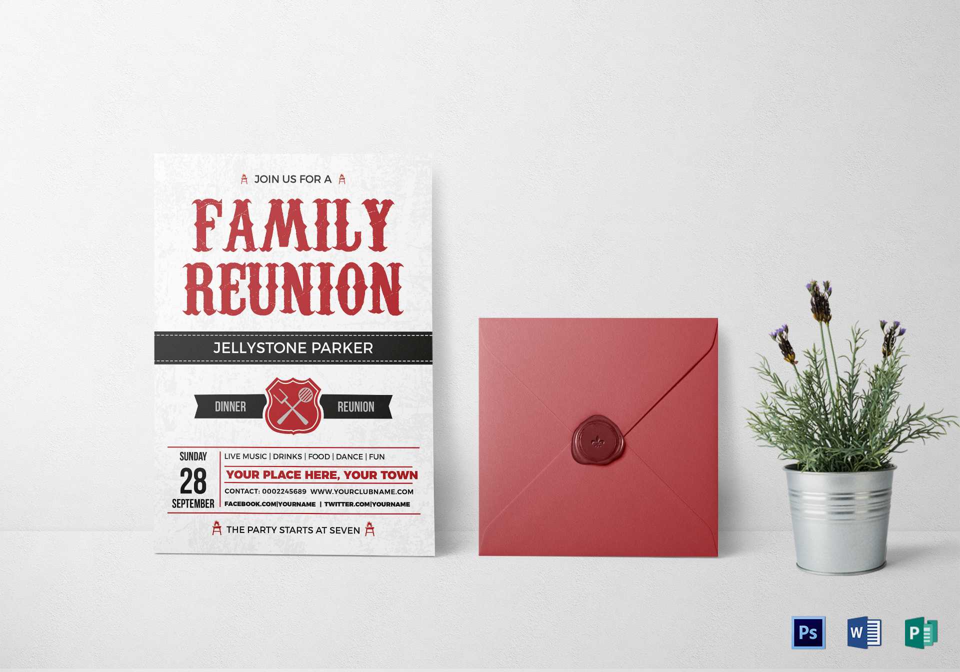 Modern Family Reunion Invitation Card Template Throughout Reunion Invitation Card Templates