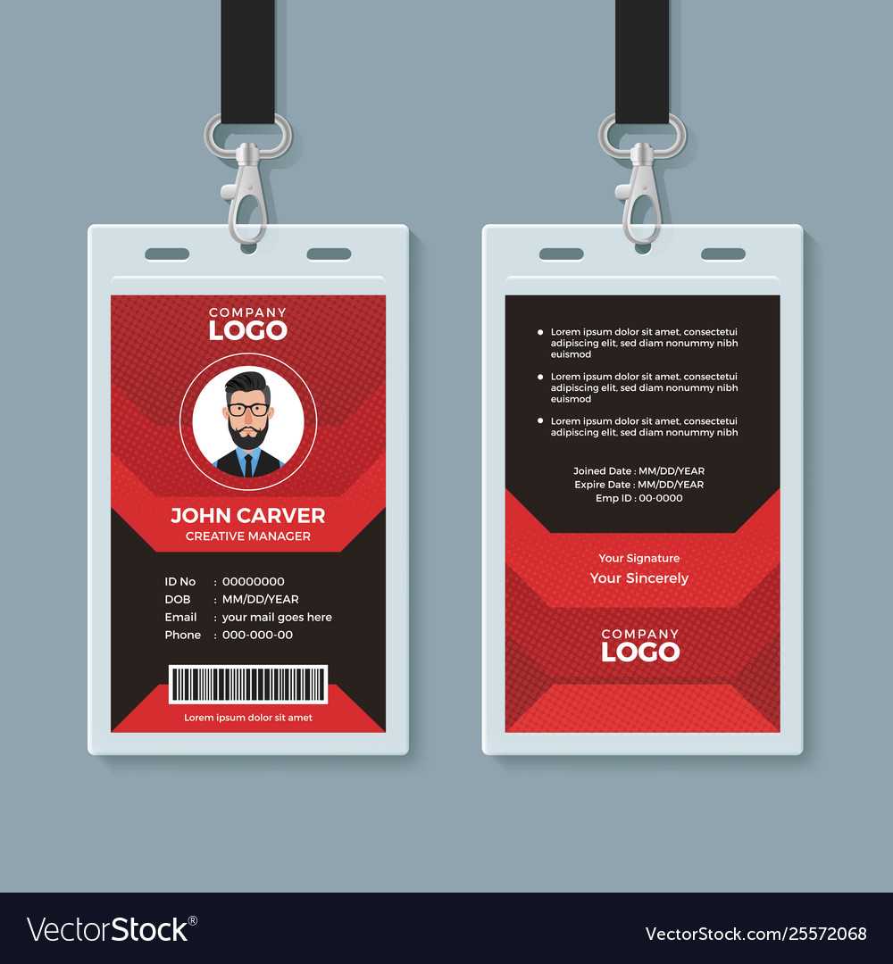 Modern Red And Black Id Card Template With Id Card Template Ai