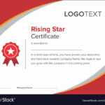 Modern Red Rising Star Certificate Within Star Performer Certificate Templates