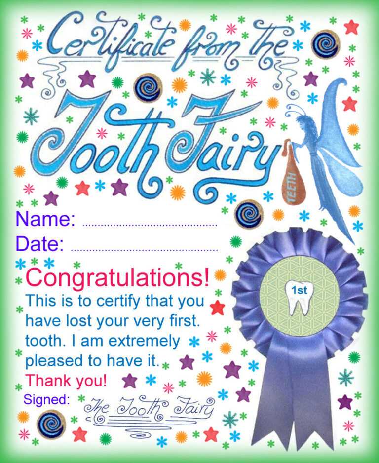 Free Tooth Fairy Certificate Template - Best Business Templates