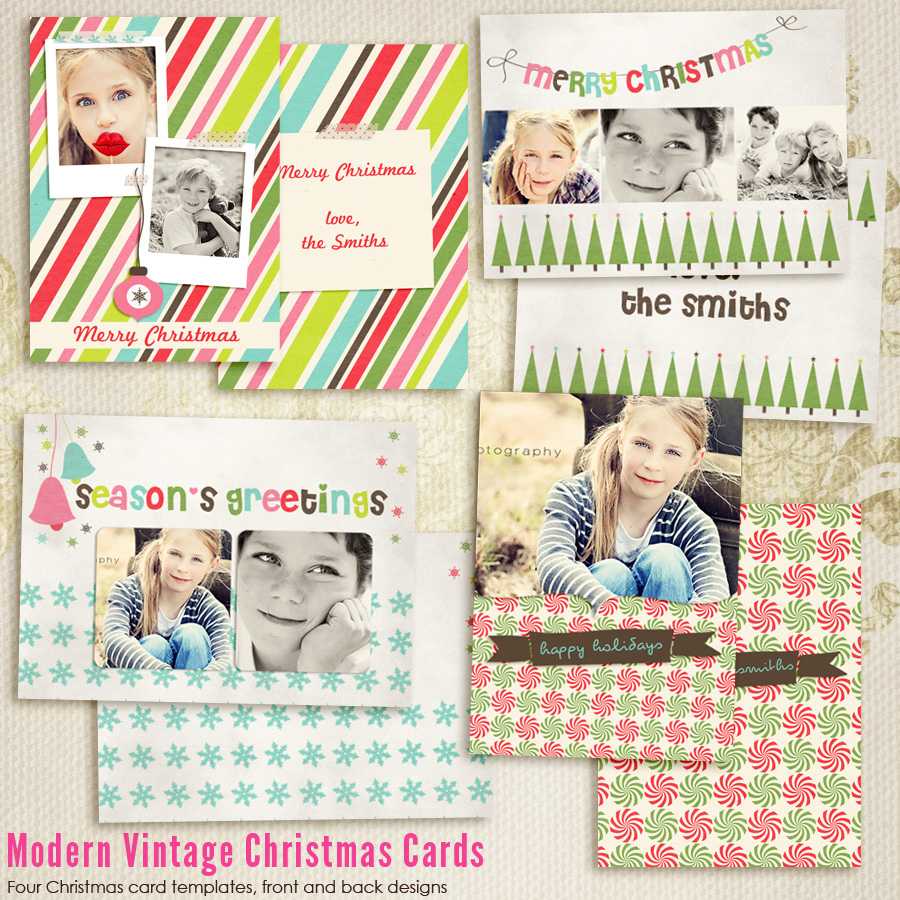 Modern Vintage Christmas Card Templates For Photographers With Regard To Free Christmas Card Templates For Photographers