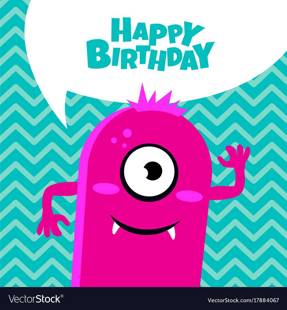 Monster Party Card Design Happy Birthday Card Regarding Monster High Birthday Card Template