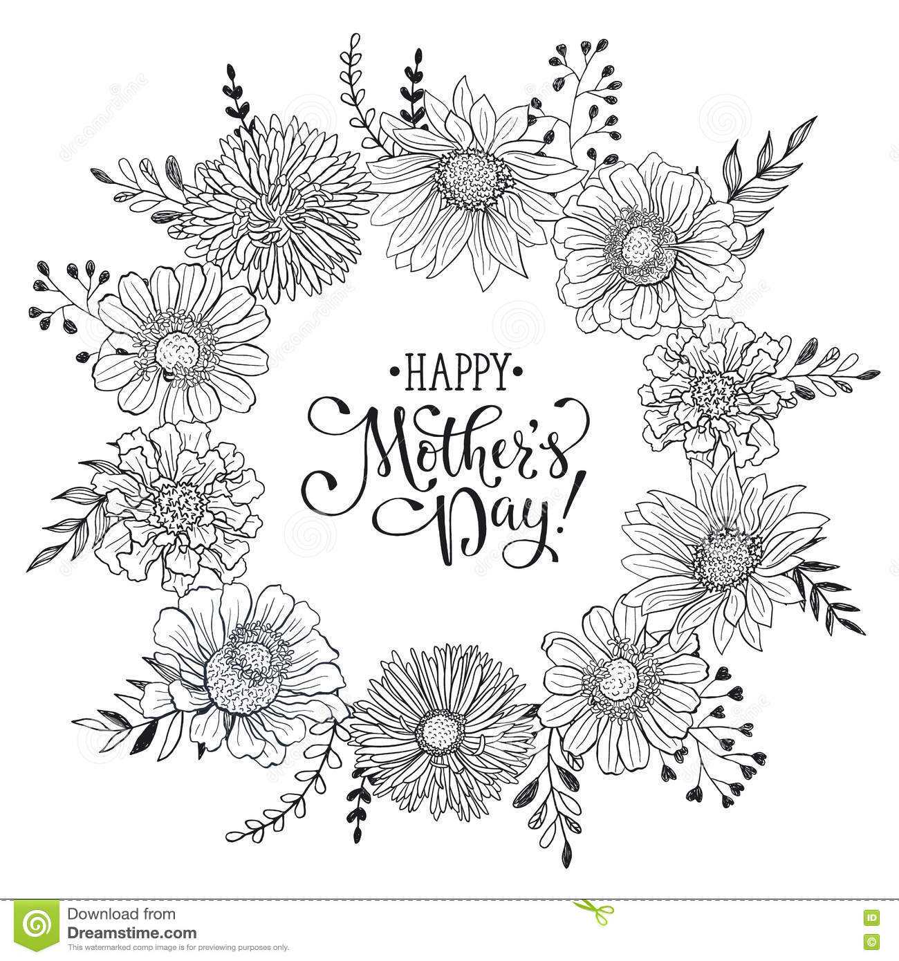 Mother S Day Card Stock Vector. Illustration Of Invitation Throughout Mothers Day Card Templates