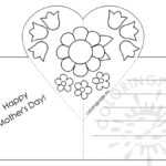 Mothers Day Card With Heart Pop Up Template – Coloring Page With Free Printable Pop Up Card Templates