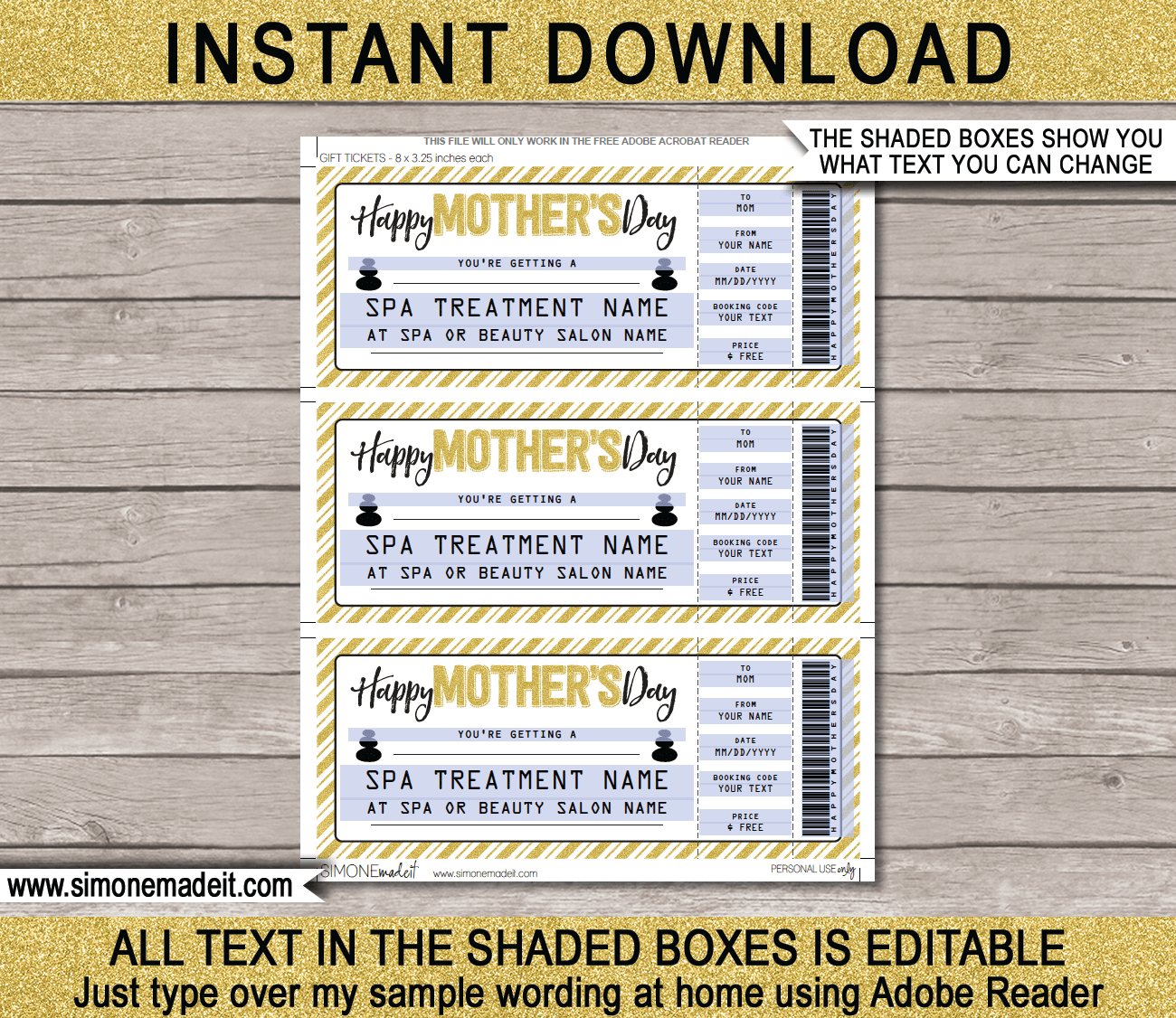 Mother's Day Spa Gift Voucher In Spa Day Gift Certificate Template