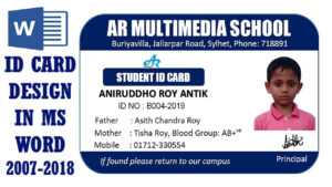 Ms Word Tutorial: How To Make Easy Student Id Card Design In Ms Word  2016|Two Part Id Card Design intended for Id Card Template For Microsoft Word