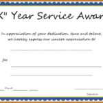 Multi-Year Service Award Certificate Template with regard to Certificate For Years Of Service Template
