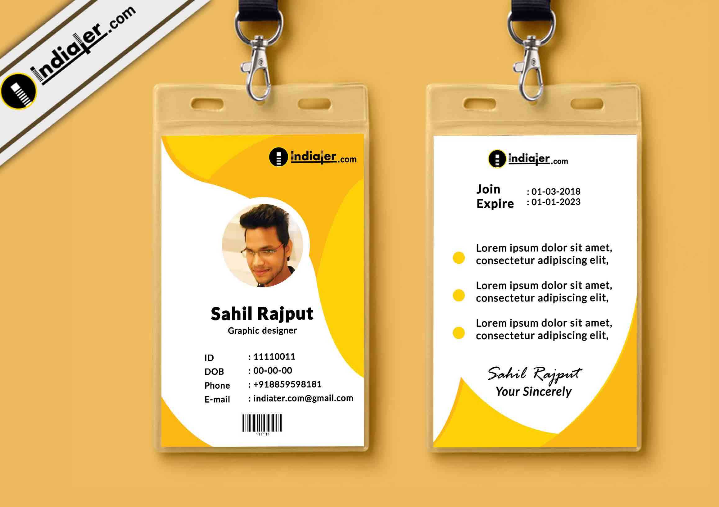 Multipurpose Corporate Office Id Card Free Psd Template Pertaining To Photographer Id Card Template