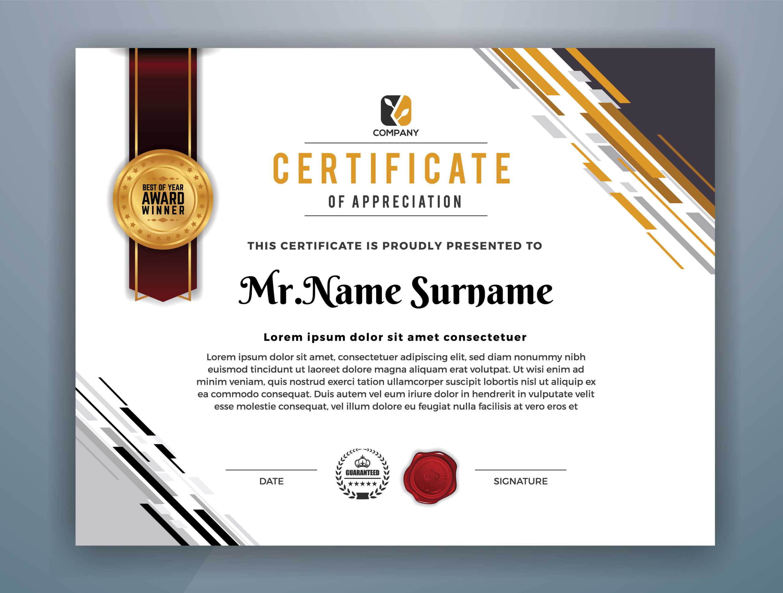 Multipurpose Modern Professional Certificate Template Design Intended For Boot Camp Certificate Template