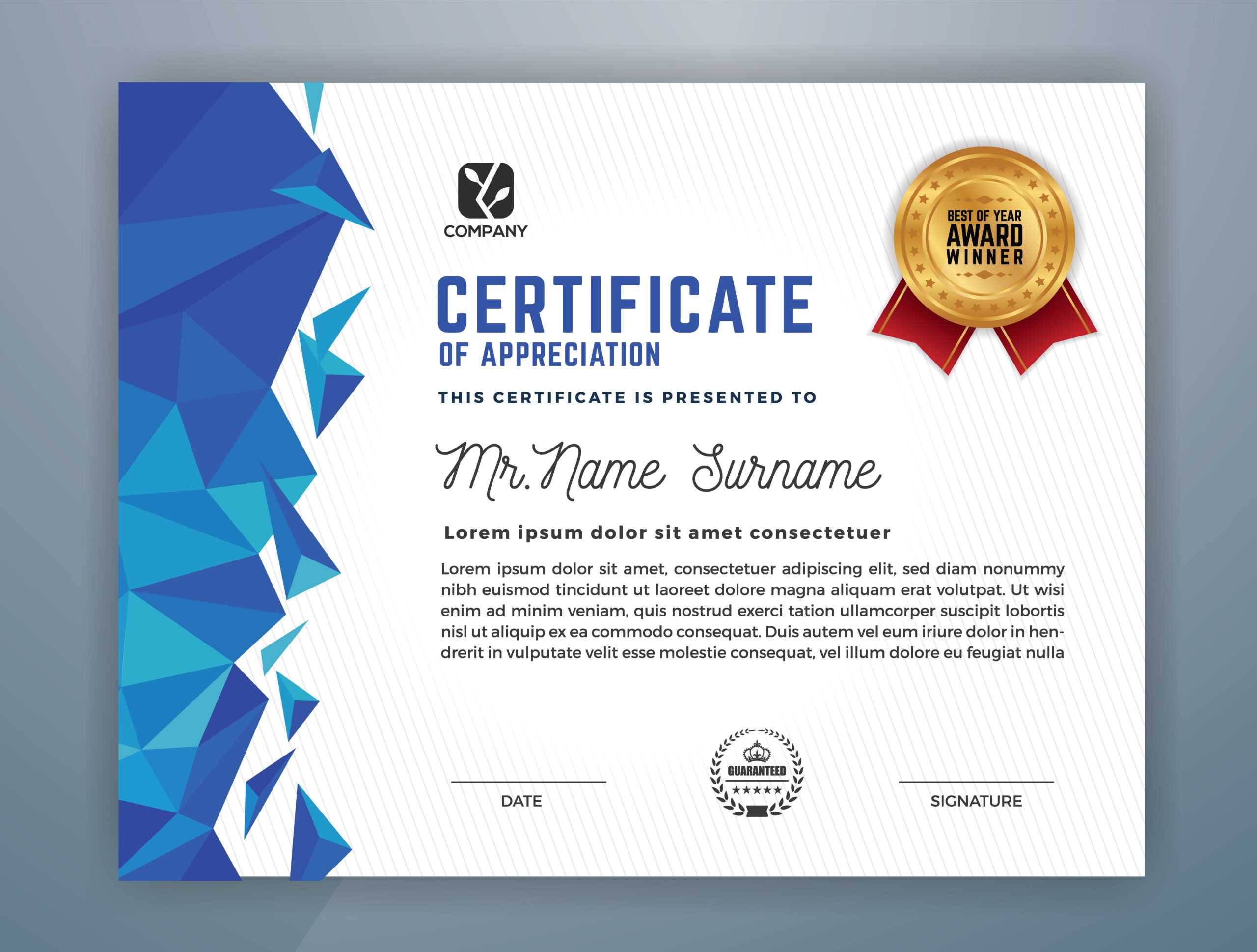 Multipurpose Professional Certificate Template Design With Regard To Design A Certificate Template