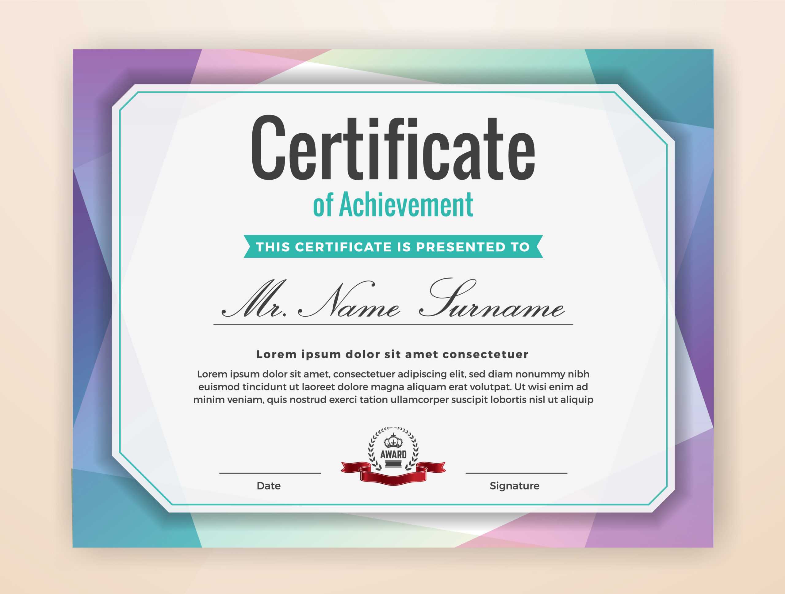 Multipurpose Professional Certificate Template Design Within Academic Award Certificate Template