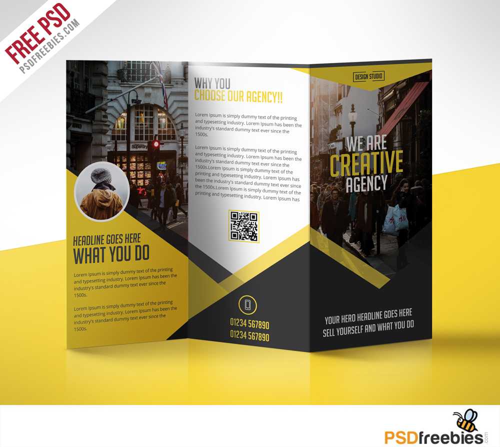 Multipurpose Trifold Business Brochure Free Psd Template Pertaining To 3 Fold Brochure Template Psd
