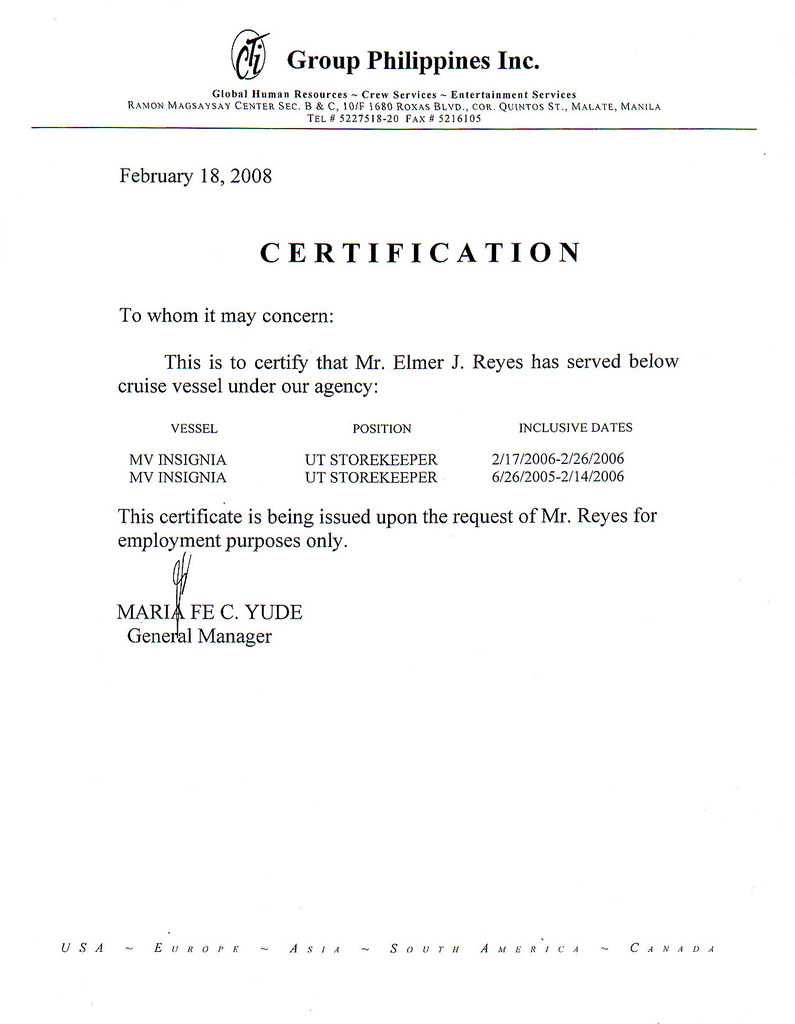 My Certificate Of Employment And Other Scanned Documents Throughout Employee Certificate Of Service Template