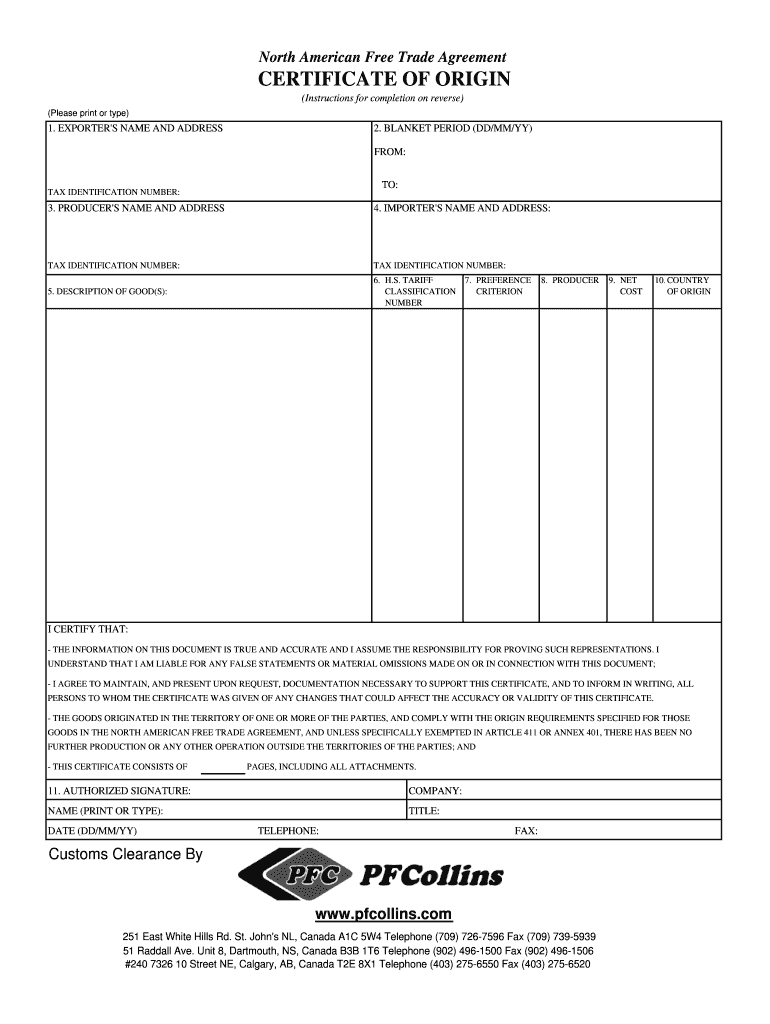 Nafta Form – Fill Online, Printable, Fillable, Blank | Pdffiller Throughout Nafta Certificate Template
