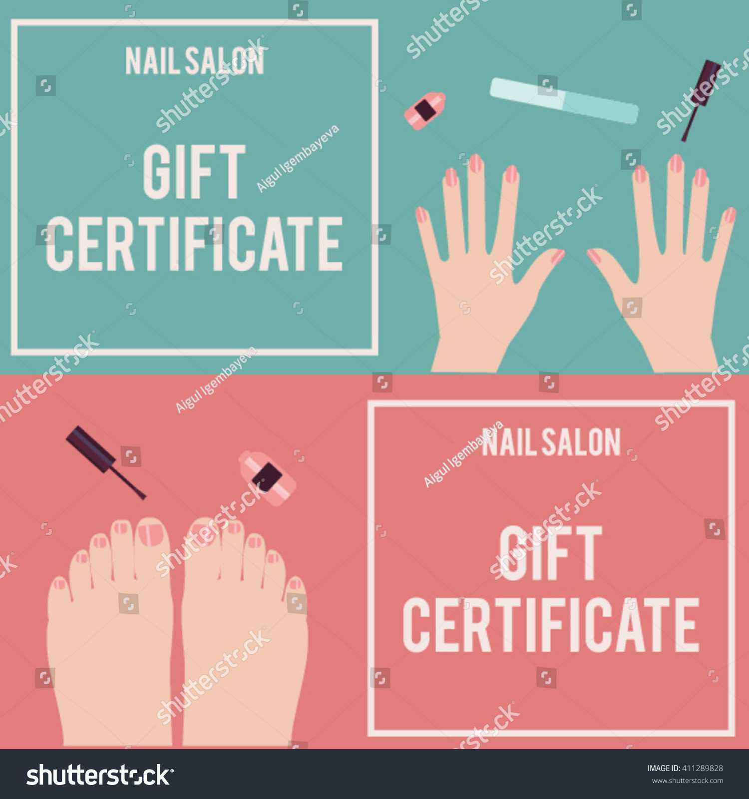 Nail Salon Gift Certificate Gift Certificate Stock Vector Inside Nail Gift Certificate Template Free