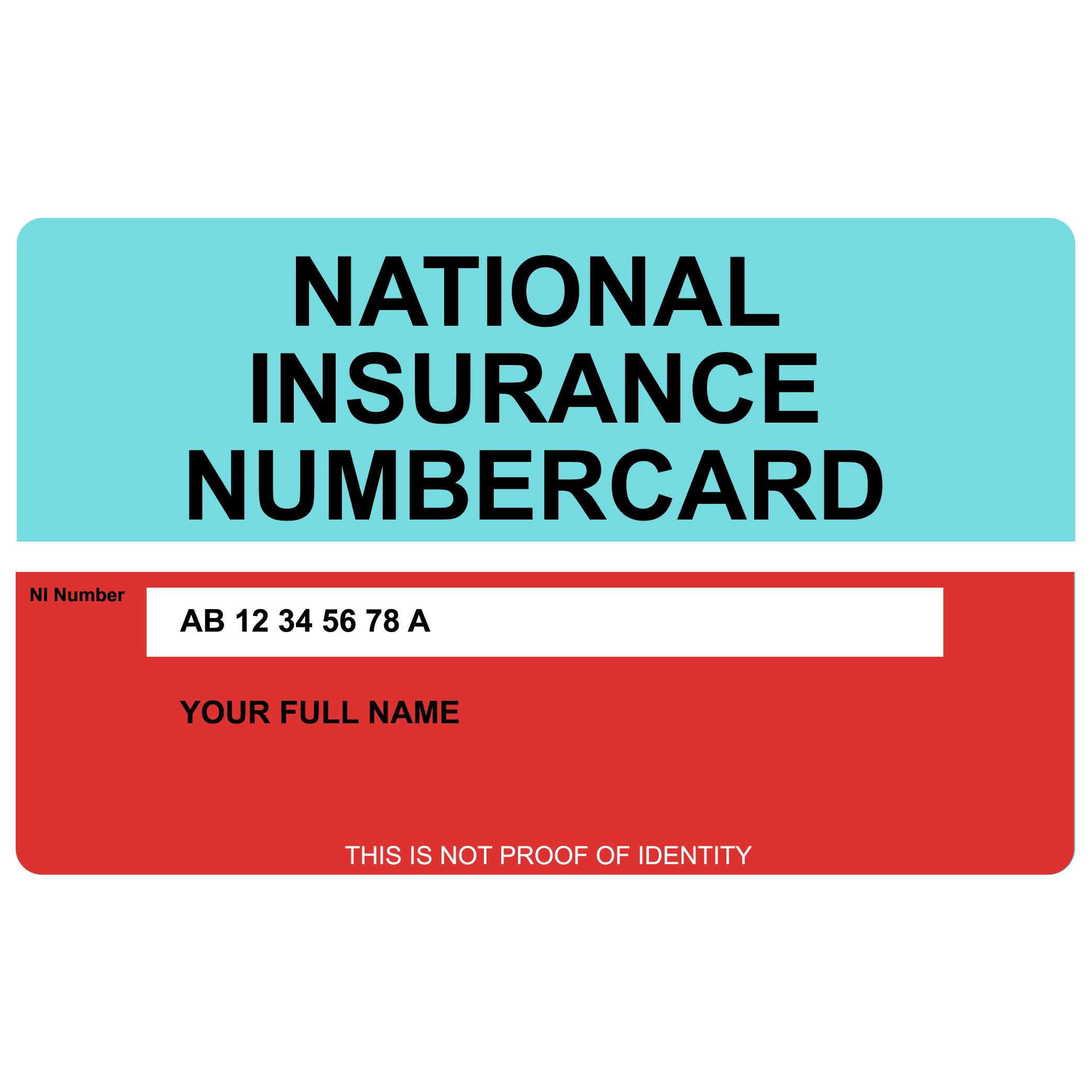 National Insurance Number Card – Printed On Hard Plastic With Social Security Card Template Free
