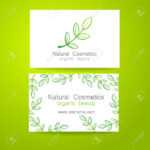 Natural Cosmetics Logo. Template Design For Organic Bio Products.  Presentation Of The Business Card. Within Bio Card Template