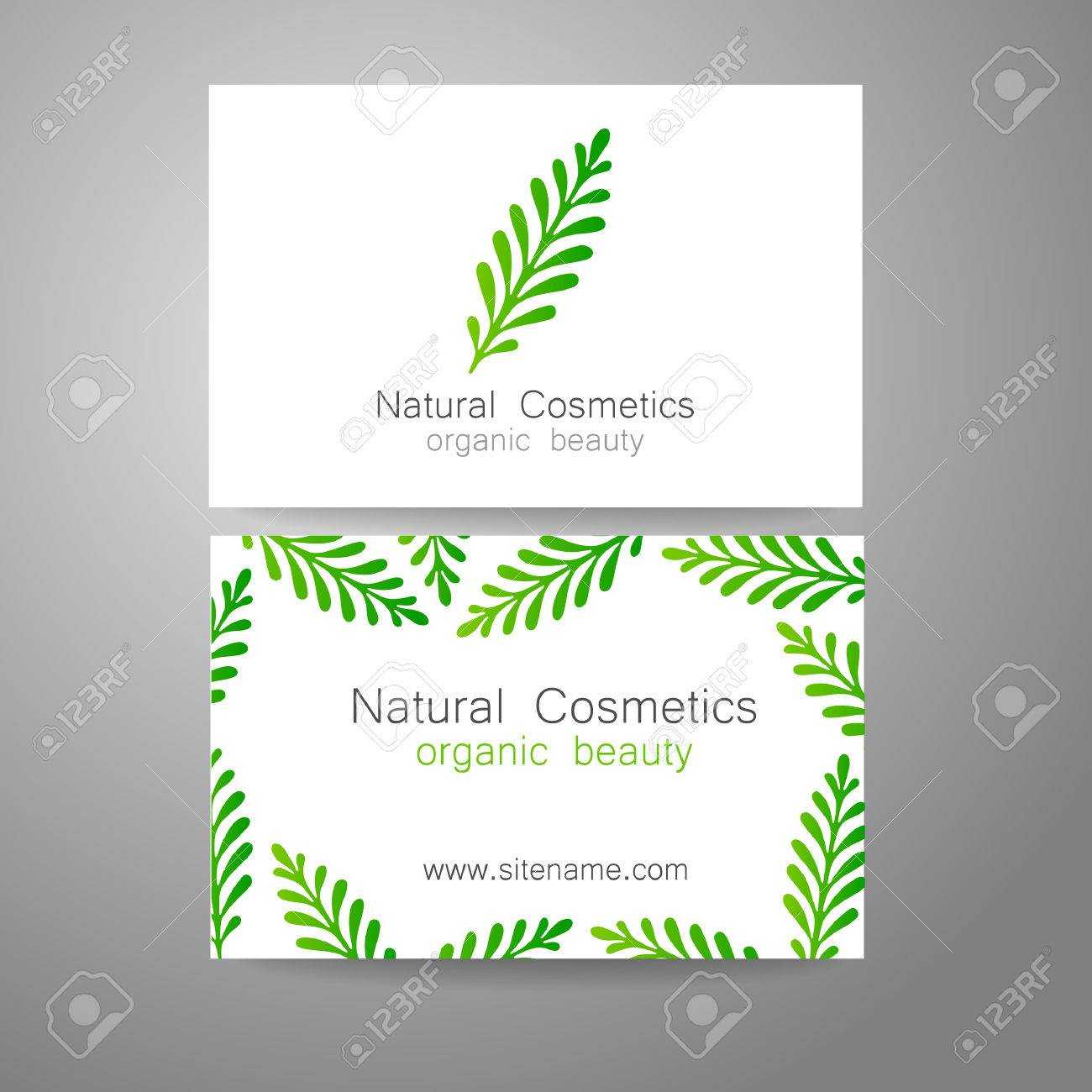 Natural Cosmetics – Logo. The Concept Of Corporate Identity. Template  Design For Organic Bio Cosmetics. Regarding Bio Card Template