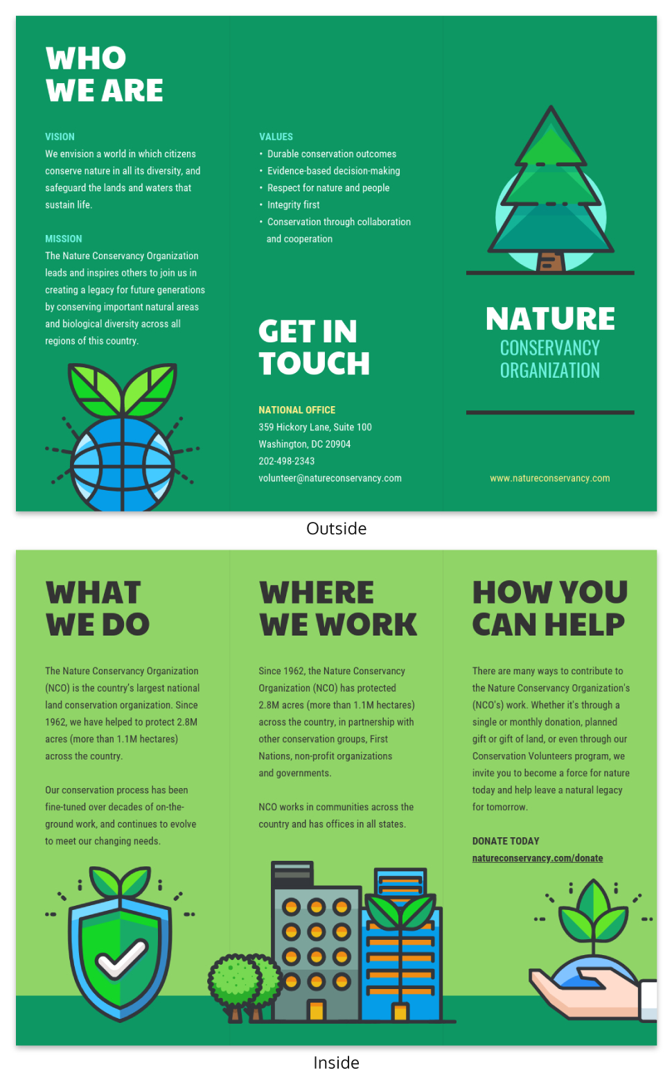 Nature Tri Fold Brochure For Volunteer Brochure Template
