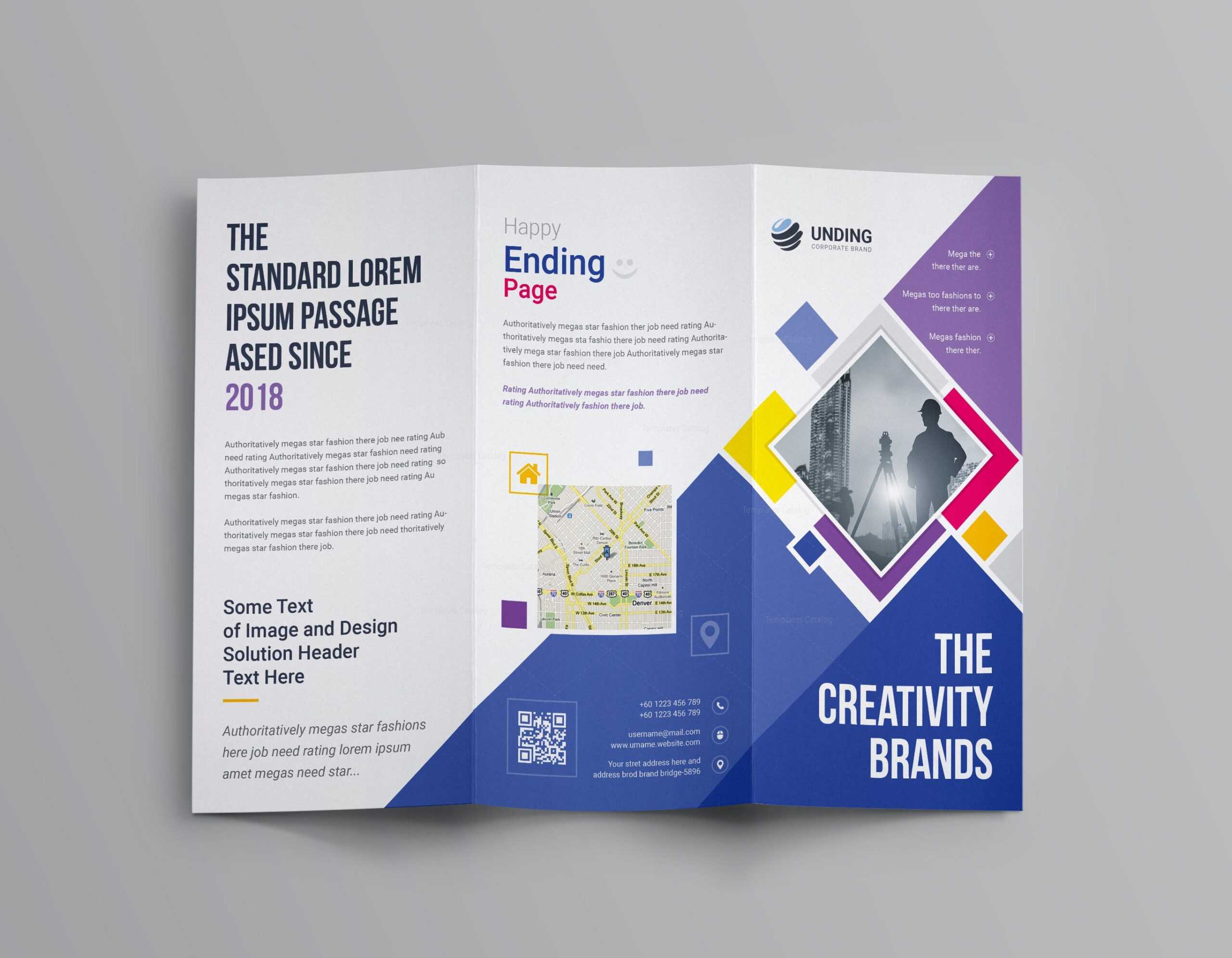 Neptune Professional Corporate Tri Fold Brochure Template 001207 With Professional Brochure Design Templates
