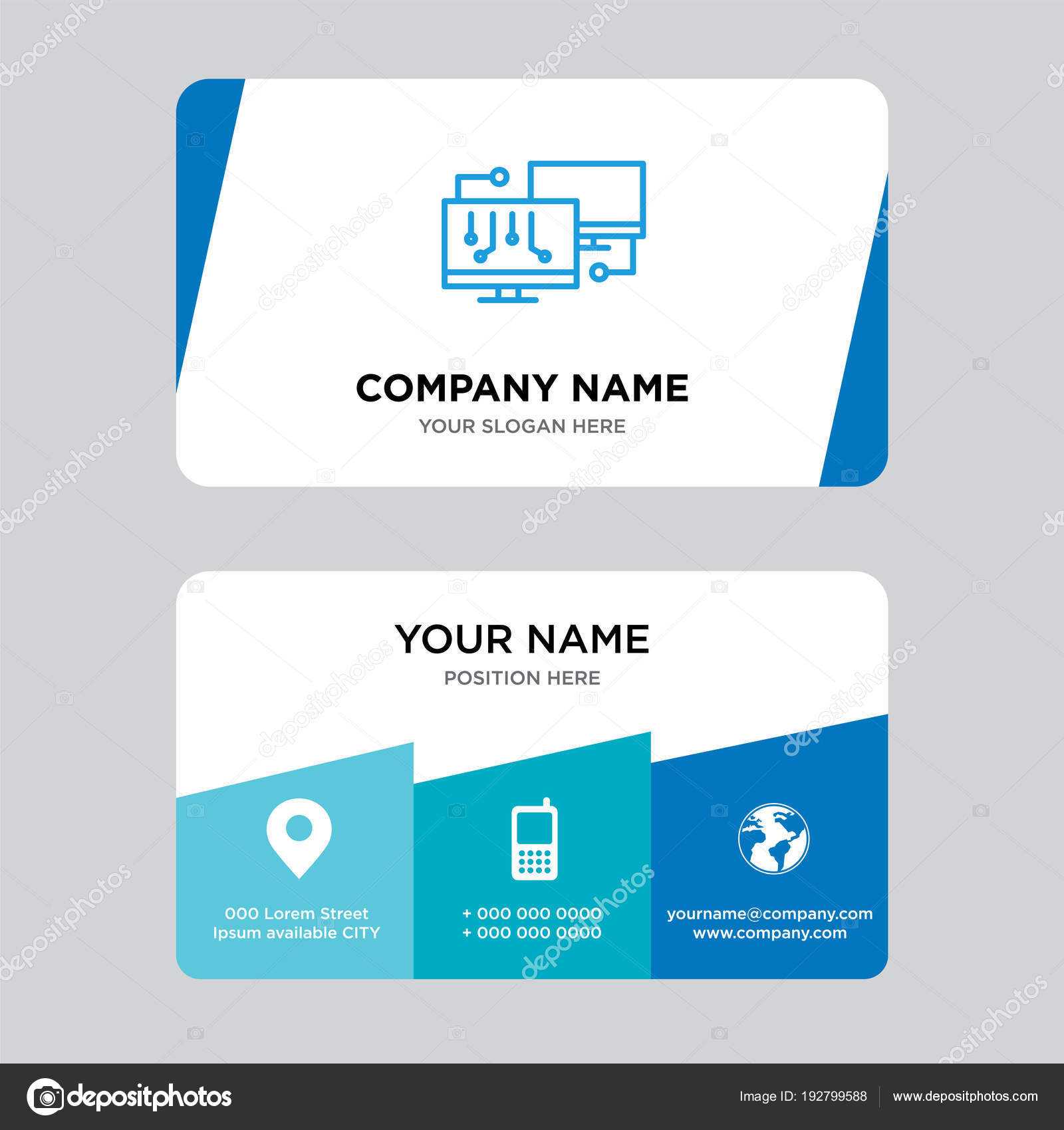 Network Business Card Design Template — Stock Vector For Networking Card Template