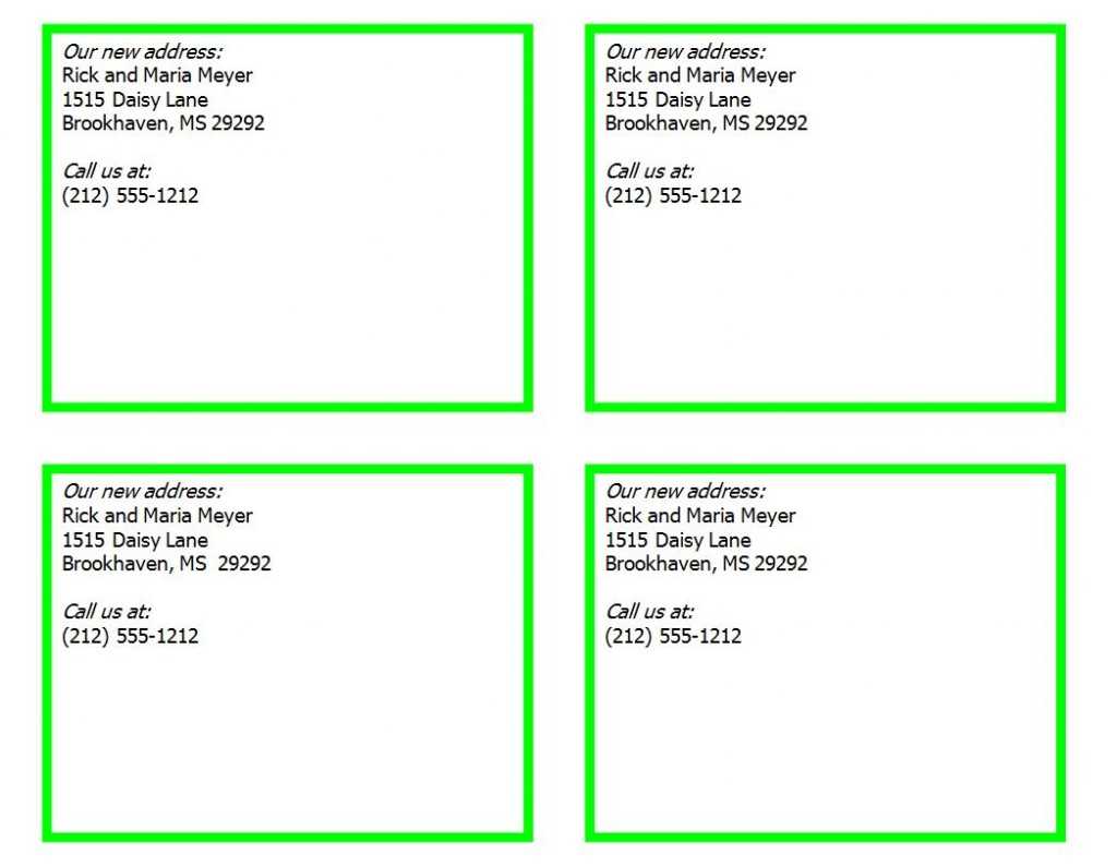 New Address Cards | New Address Card Template For Free Moving House Cards Templates