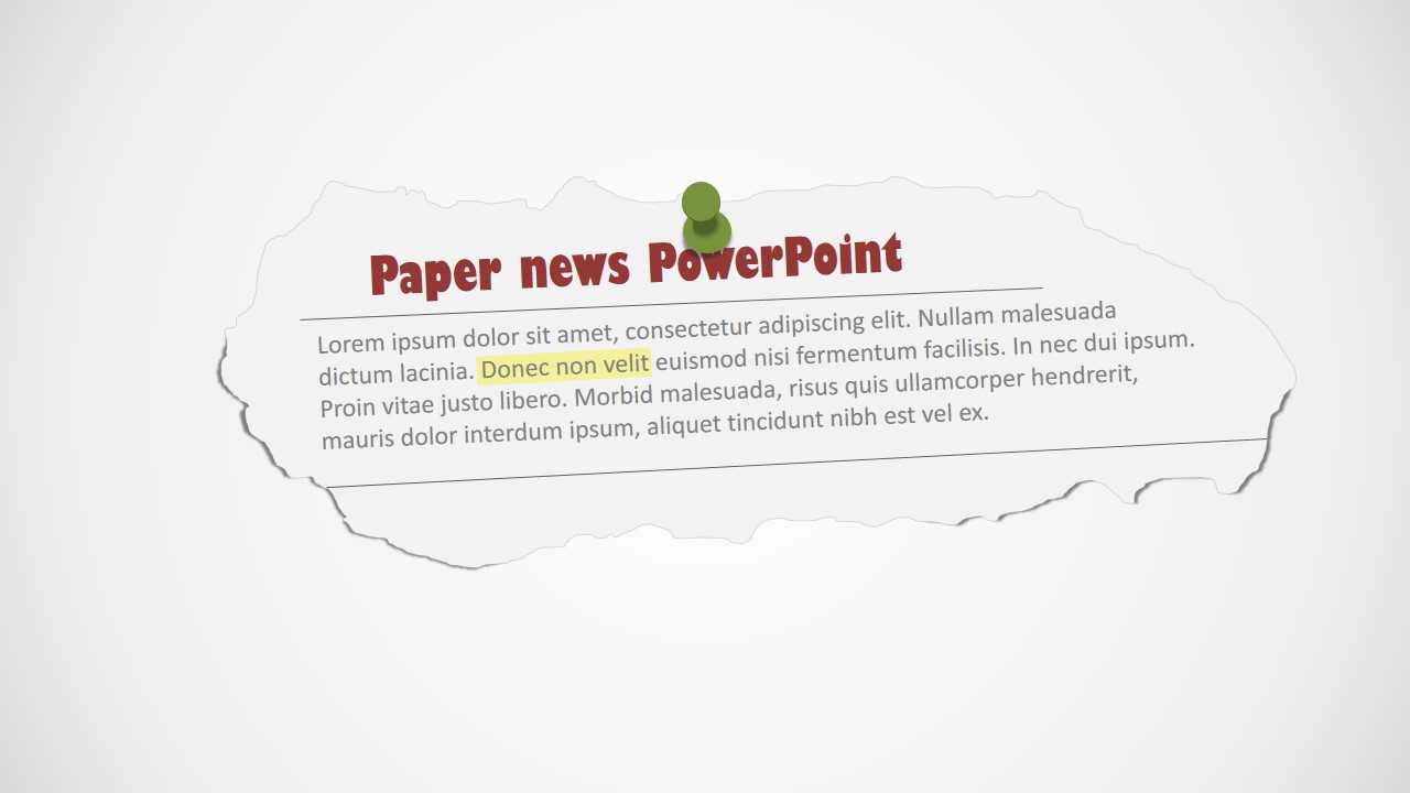 Newspaper Clipping Powerpoint Shapes Within Newspaper Template For Powerpoint