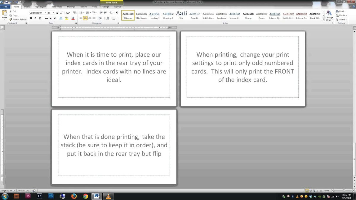 How To Make Index Cards On Microsoft Word