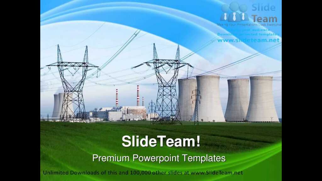 Nuclear Power  Station Technology Powerpoint Templates  