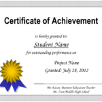 Of Achievement Template Pertaining To Free Certificate Templates For Word 2007