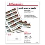 Office Depot® White Matte Business Card 2 X 3 1/2Inch Regarding Office Depot Business Card Template