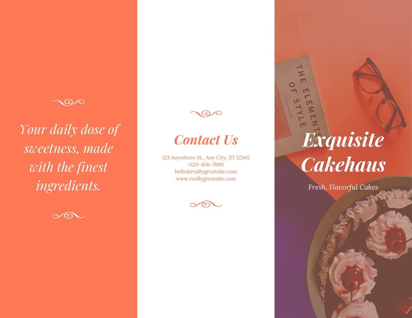 Orange Fancy Cake Business Trifold Brochure – Templatescanva Within Fancy Brochure Templates