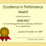 Outstanding Excellence In Performance Awards Certificate Pertaining To Star Performer Certificate Templates