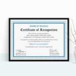 Outstanding Student Recognition Certificate Template In Recognition Of Service Certificate Template