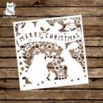 Papercut Diy Design Template – 'woodland Friends Christmas Throughout Diy Christmas Card Templates