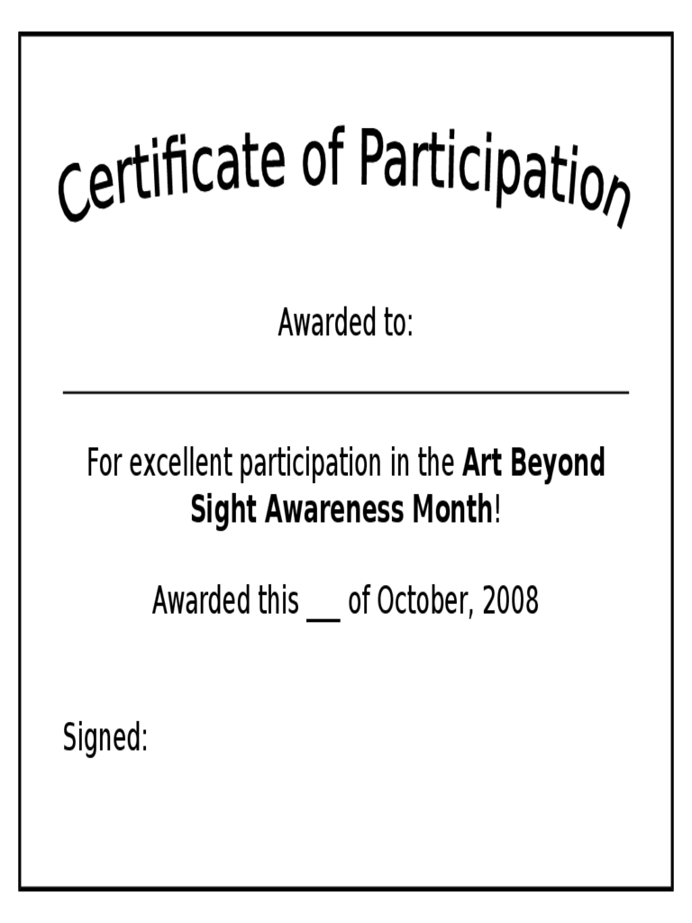 Participation Certificate – 6 Free Templates In Pdf, Word Inside Certificate Of Participation Word Template