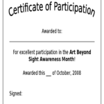 Participation Certificate – 6 Free Templates In Pdf, Word Throughout Sample Certificate Of Participation Template