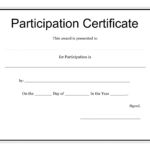 Participation Certificate Templates Free Download Regarding Certification Of Participation Free Template