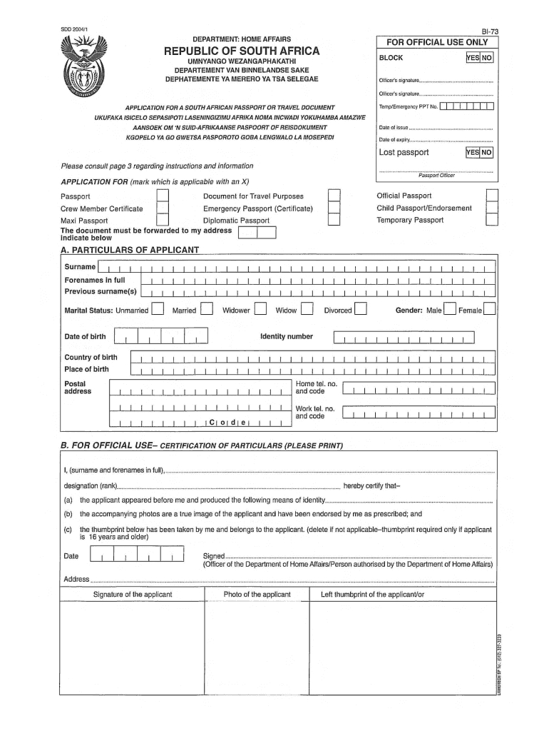 Passport Application South Africa – Fill Out And Sign Printable Pdf  Template | Signnow Throughout South African Birth Certificate Template