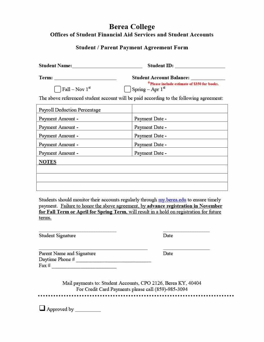 Payment Agreement – 40 Templates & Contracts ᐅ Templatelab For Credit Card Payment Plan Template