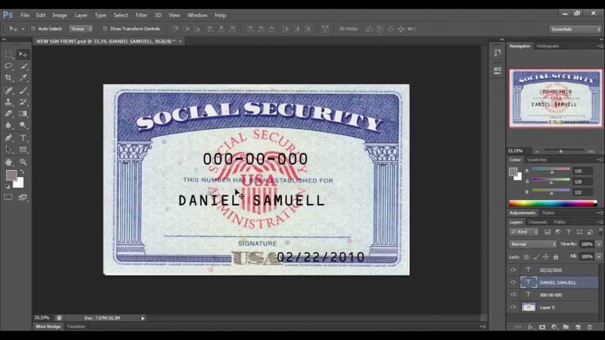 Pdf Social Security Card Template Throughout Ss Card Template