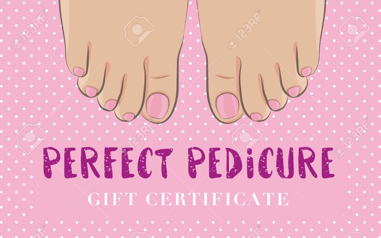 Pedicure Gift Certificate For A Nail Salon. Cute Feminine Design.. Regarding Nail Gift Certificate Template Free